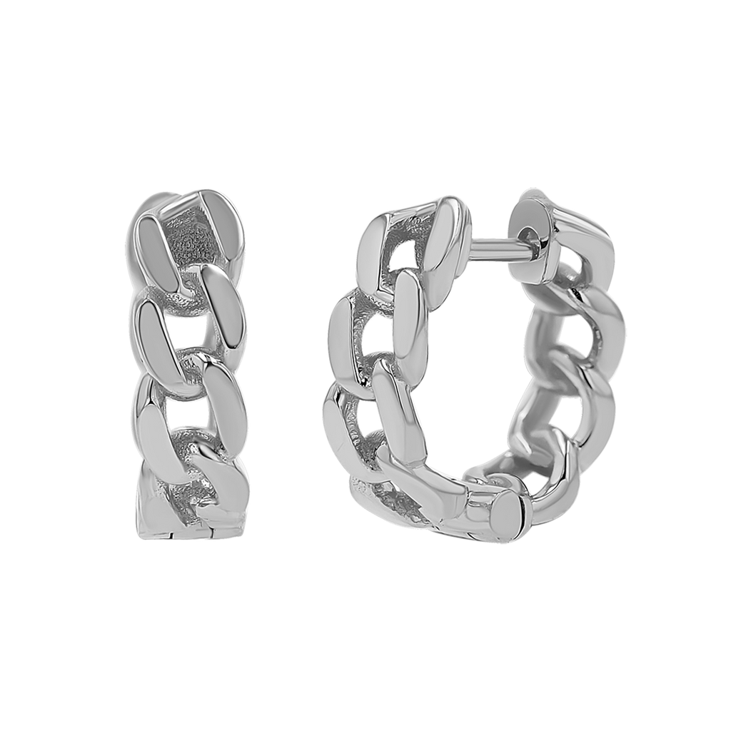 Cuban Link Huggies Hoop Earrings B65783