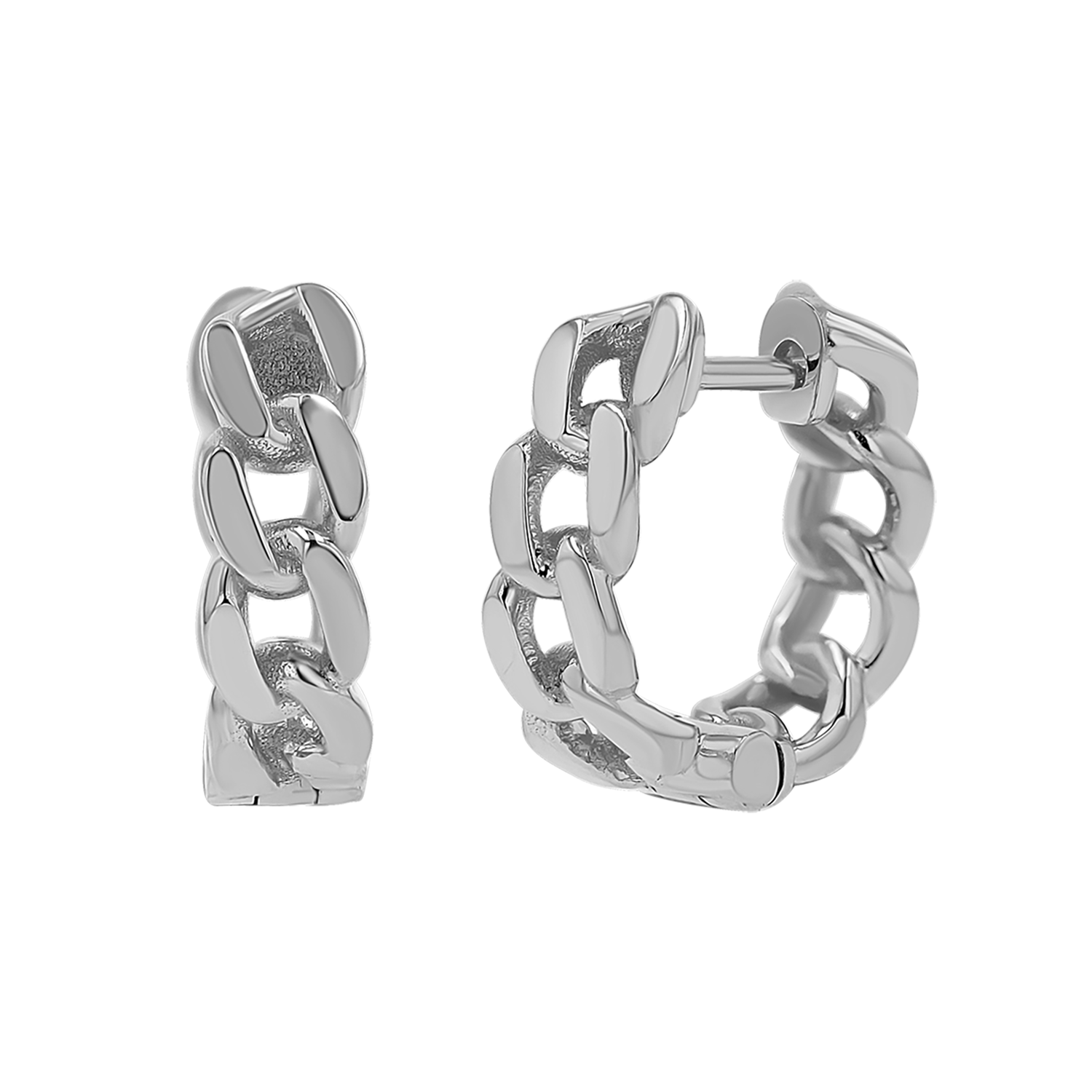 Cuban Link Huggies Hoop Earrings B65783