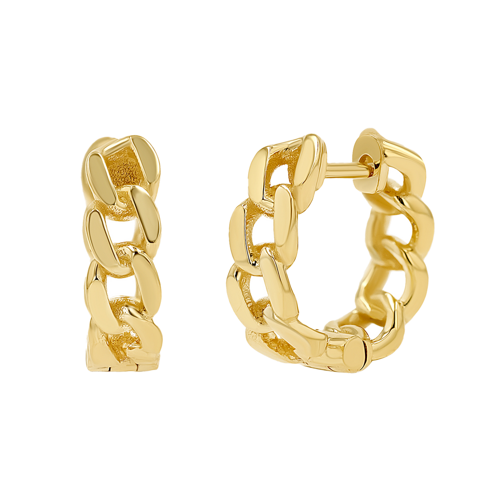 Cuban Link Huggies Hoop Earrings B65783