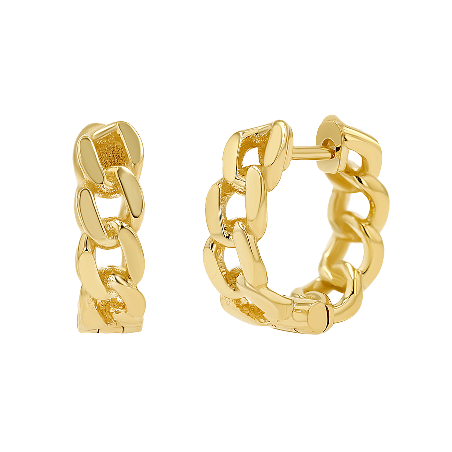 Cuban Link Huggies Hoop Earrings B65783