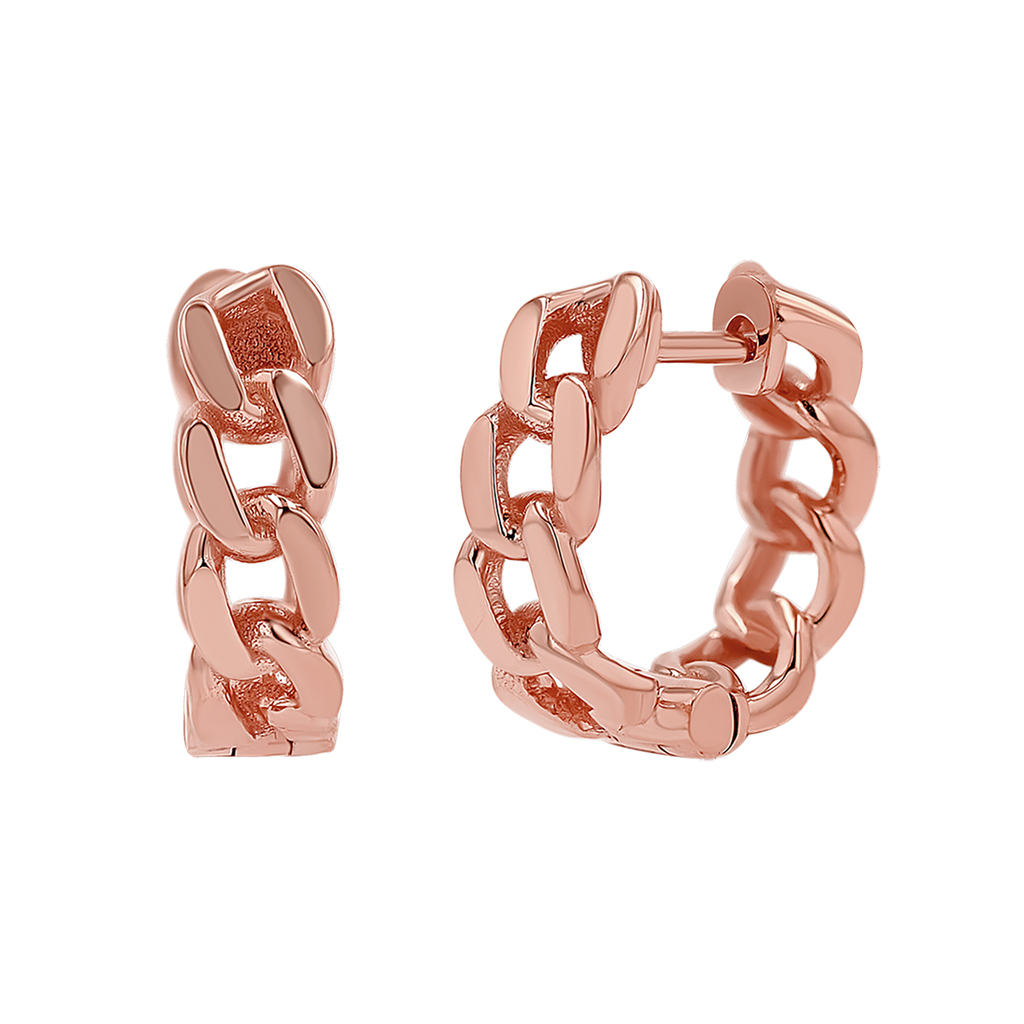 Cuban Link Huggies Hoop Earrings B65783