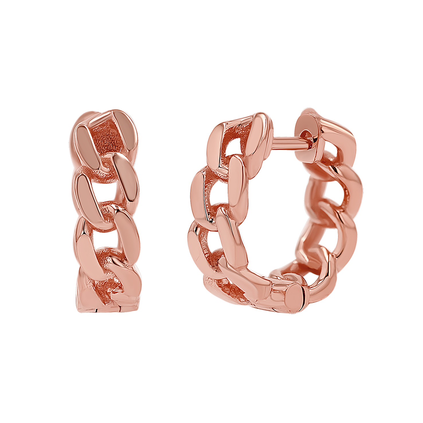 Cuban Link Huggies Hoop Earrings B65783