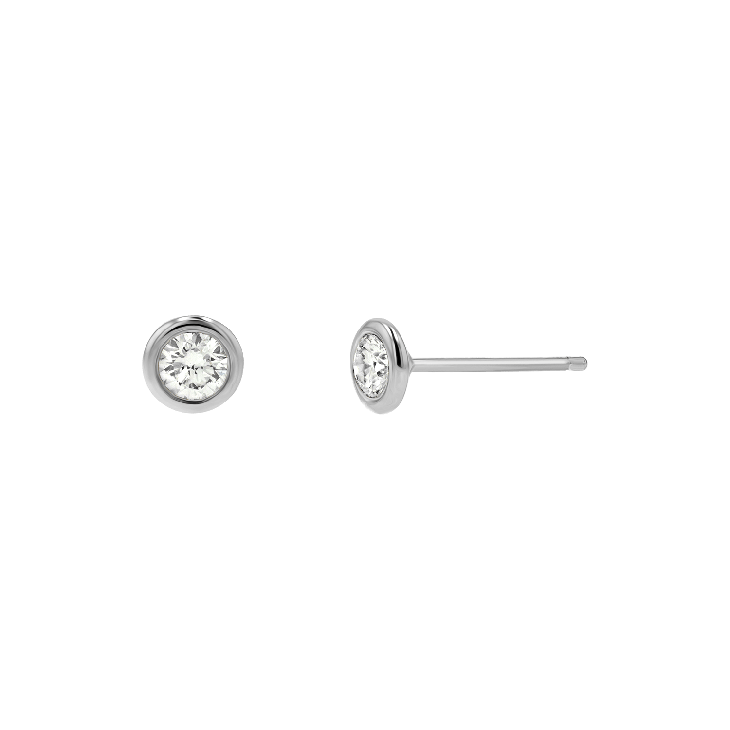 Diamond Solitaire Bezel Studs W34713