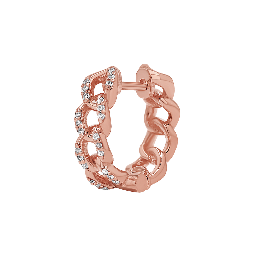 Cuban Link Huggies Hoop Earrings F353773