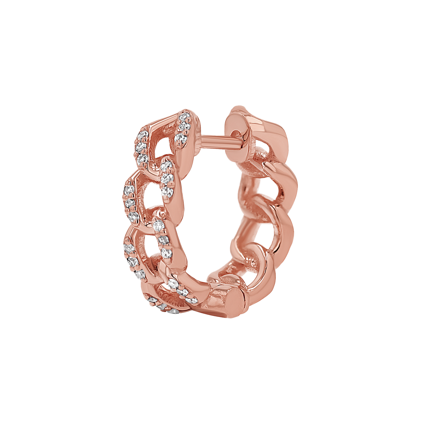 Cuban Link Huggies Hoop Earrings F353773