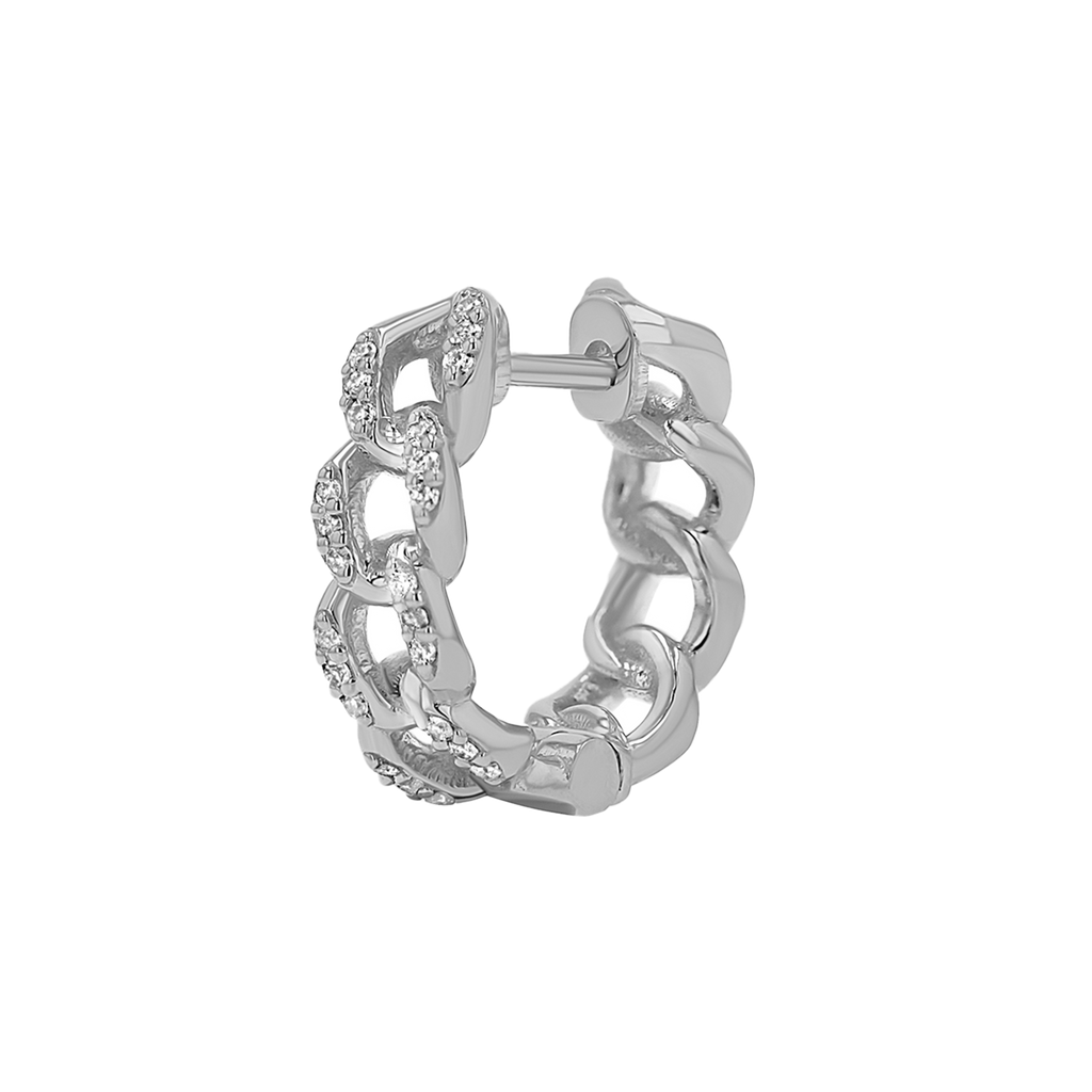 Cuban Link Huggies Hoop Earrings F353773