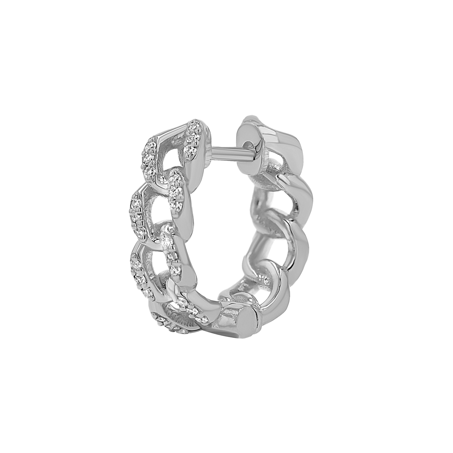 Cuban Link Huggies Hoop Earrings F353773