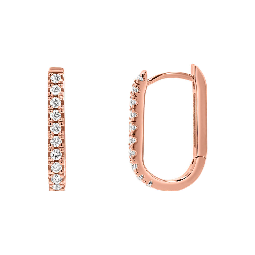 U-Pave Paperclip Huggie Earrings X839