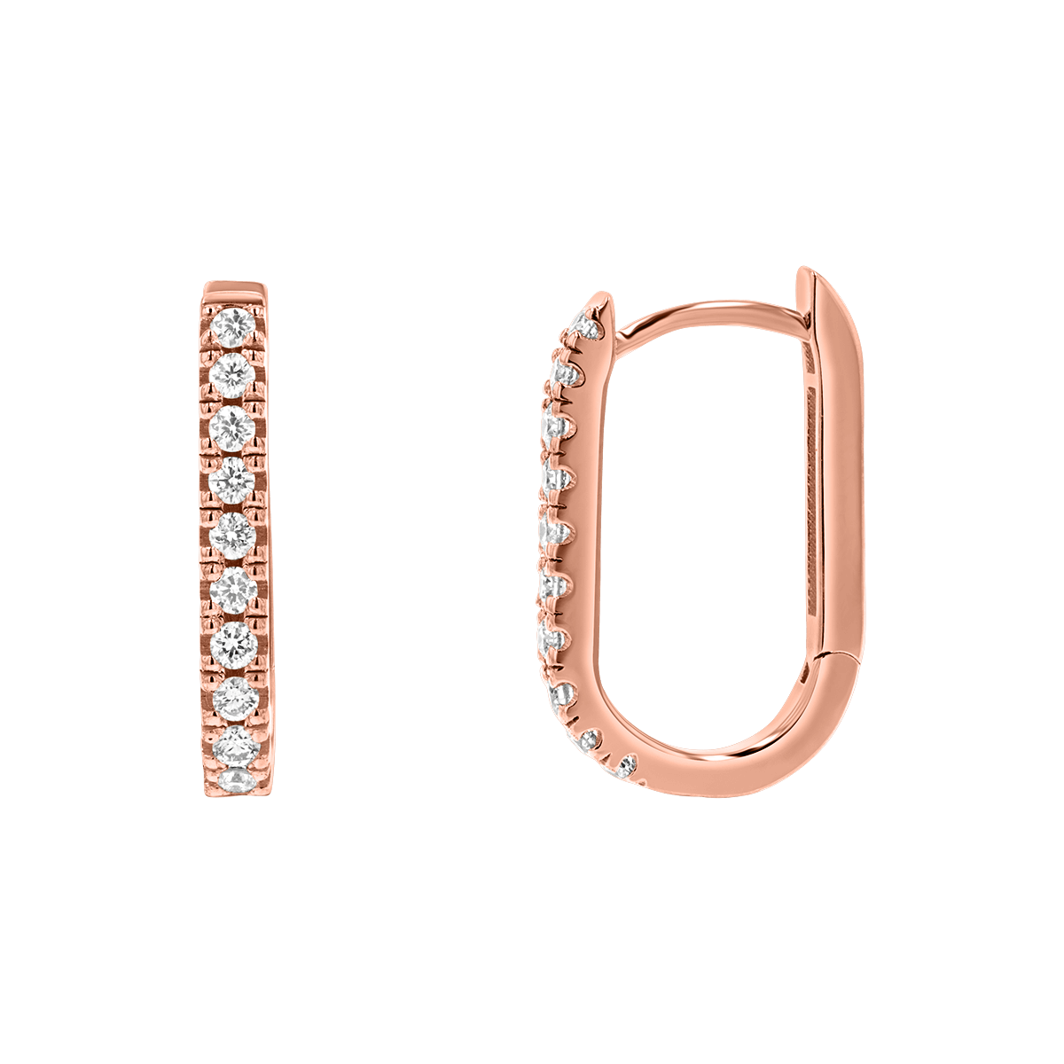 U-Pave Paperclip Huggie Earrings X839