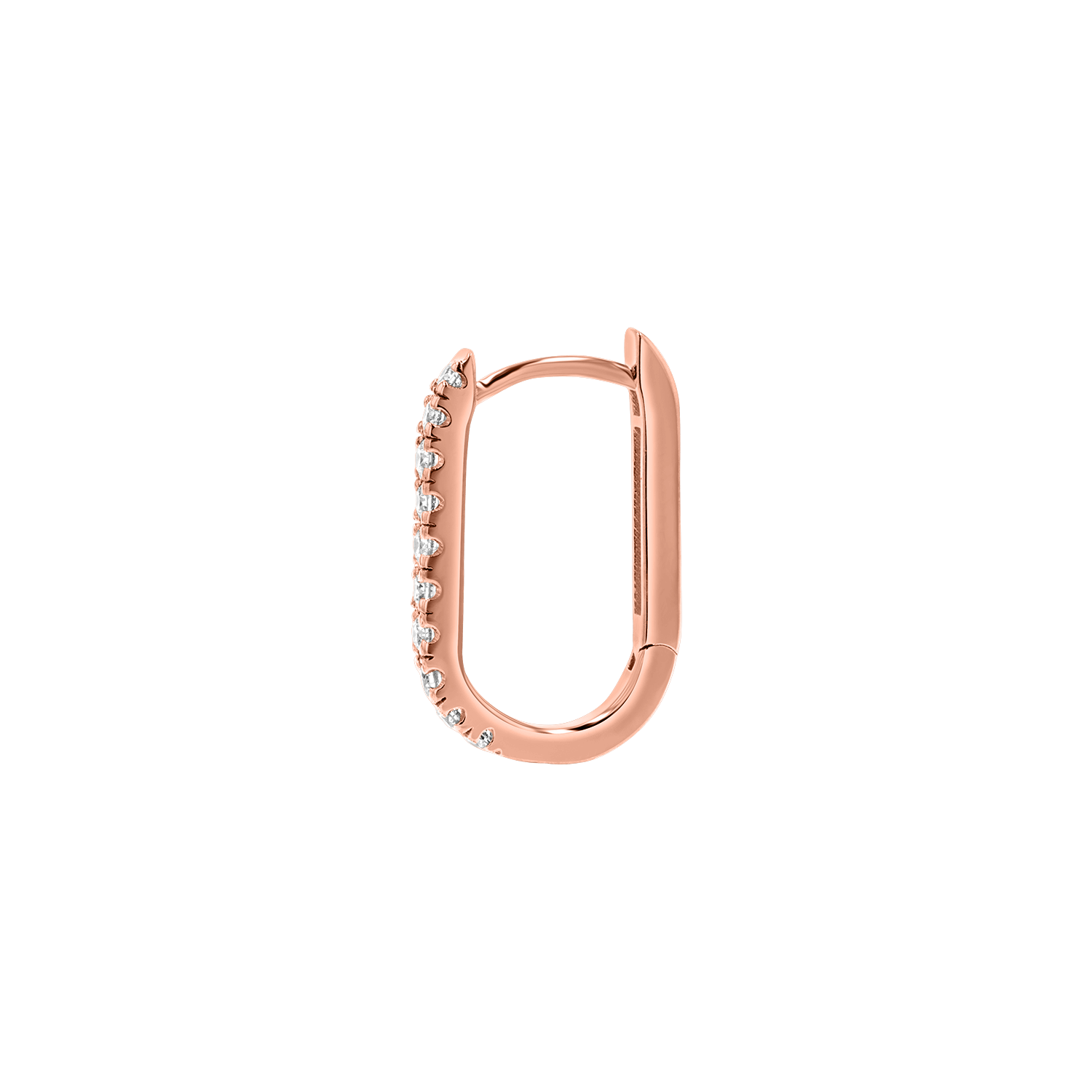 U-Pave Paperclip Huggie Earrings X839