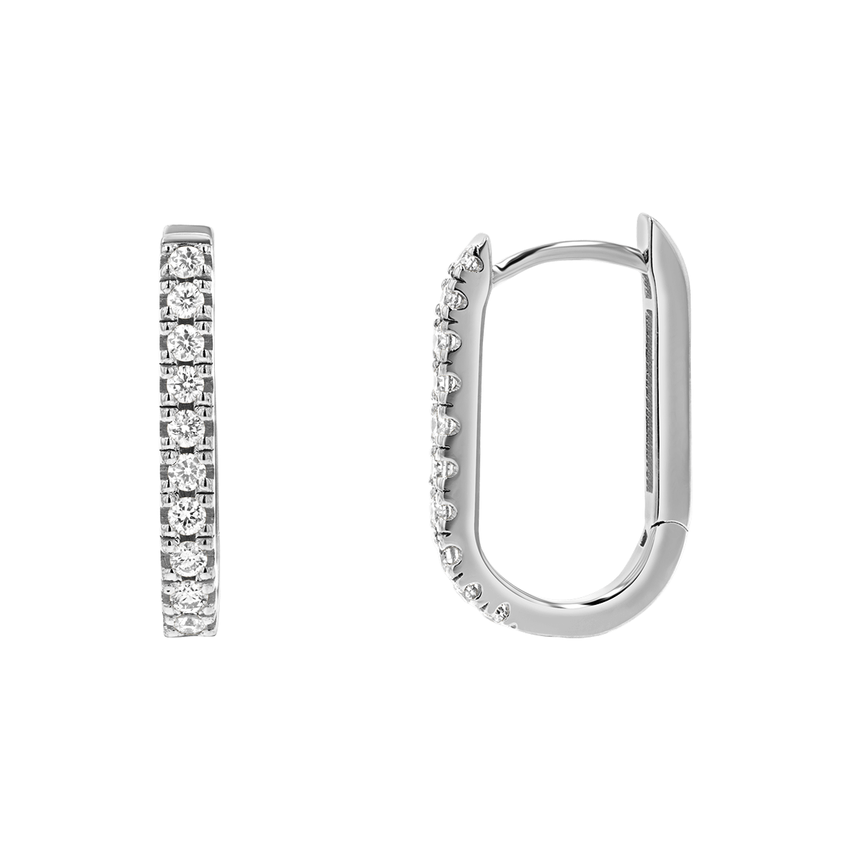 U-Pave Paperclip Huggie Earrings X839