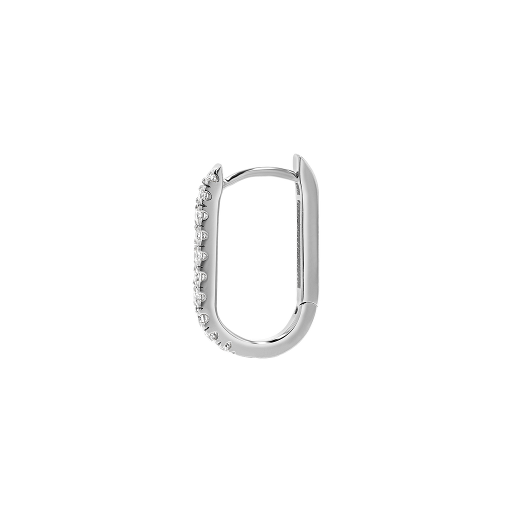 U-Pave Paperclip Huggie Earrings X839