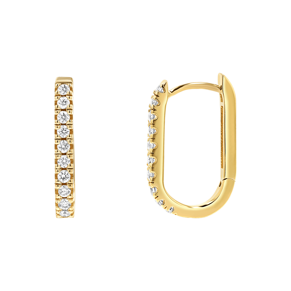 U-Pave Paperclip Huggie Earrings X839