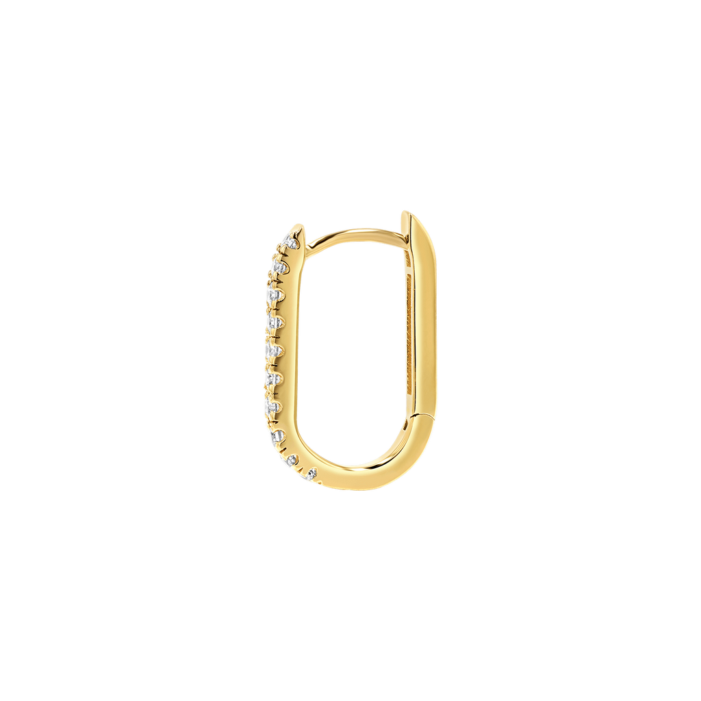 U-Pave Paperclip Huggie Earrings X839