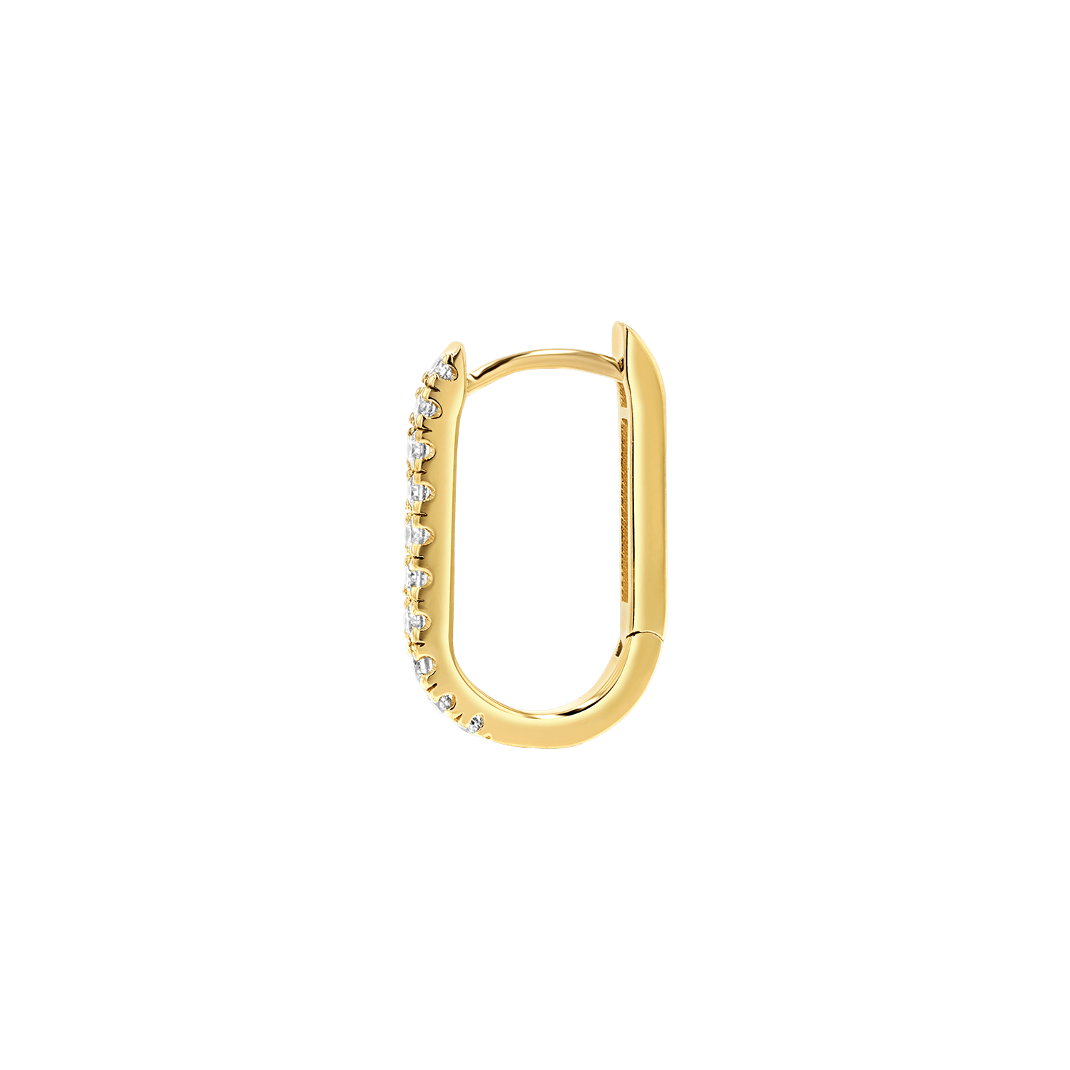 U-Pave Paperclip Huggie Earrings X839