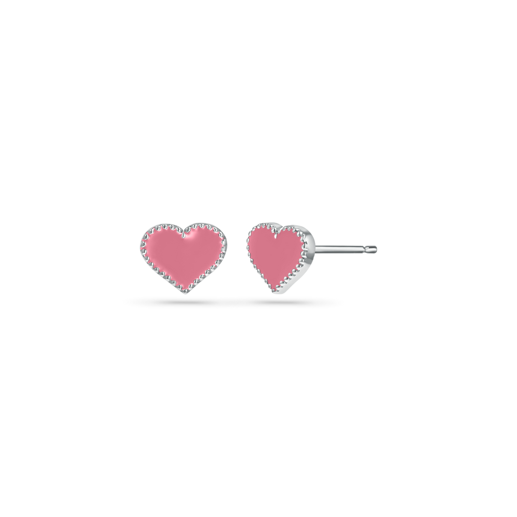 Enamel Heart Earrings H317