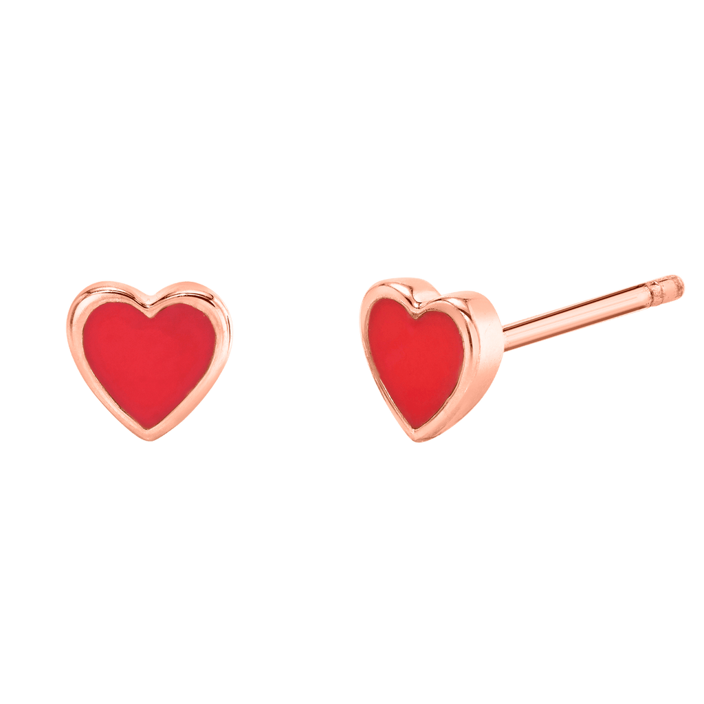 Heart Shape Enamel Stud Earrings X634287