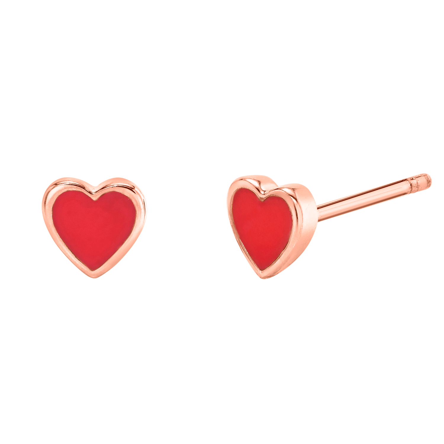 Heart Shape Enamel Stud Earrings X634287