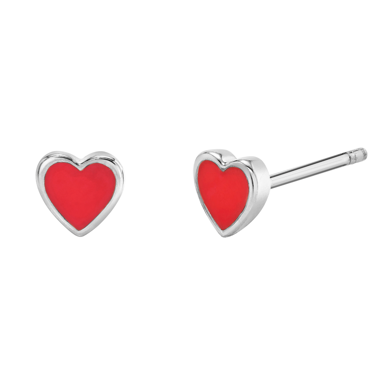 Heart Shape Enamel Stud Earrings X634287