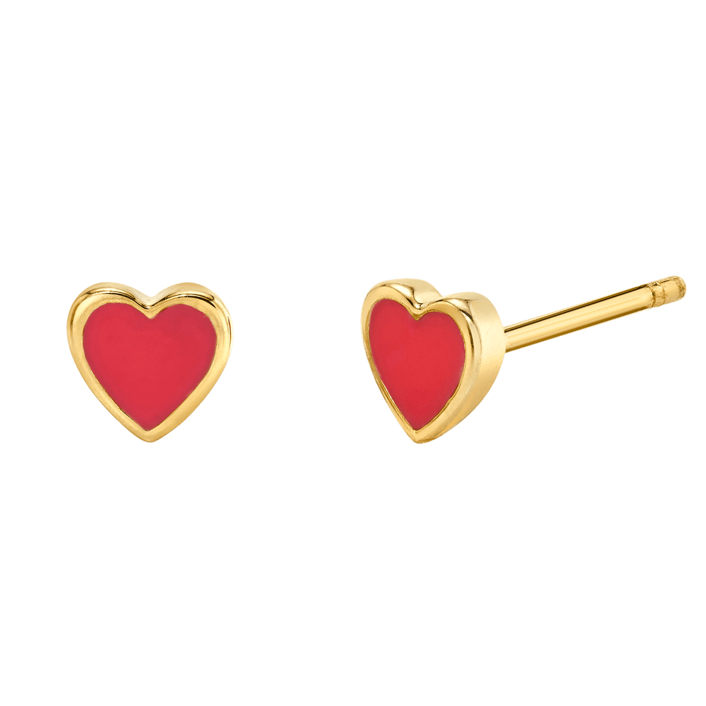 Heart Shape Enamel Stud Earrings X634287