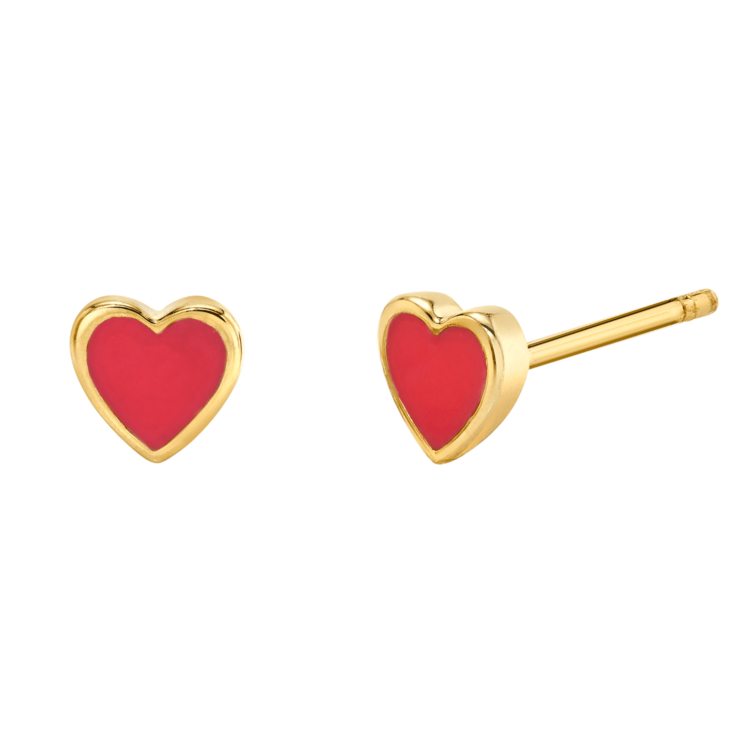 Heart Shape Enamel Stud Earrings X634287