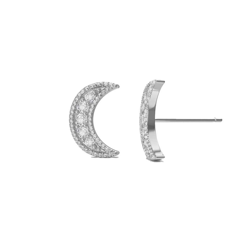 Diamond Moon Stud Earrings K534395