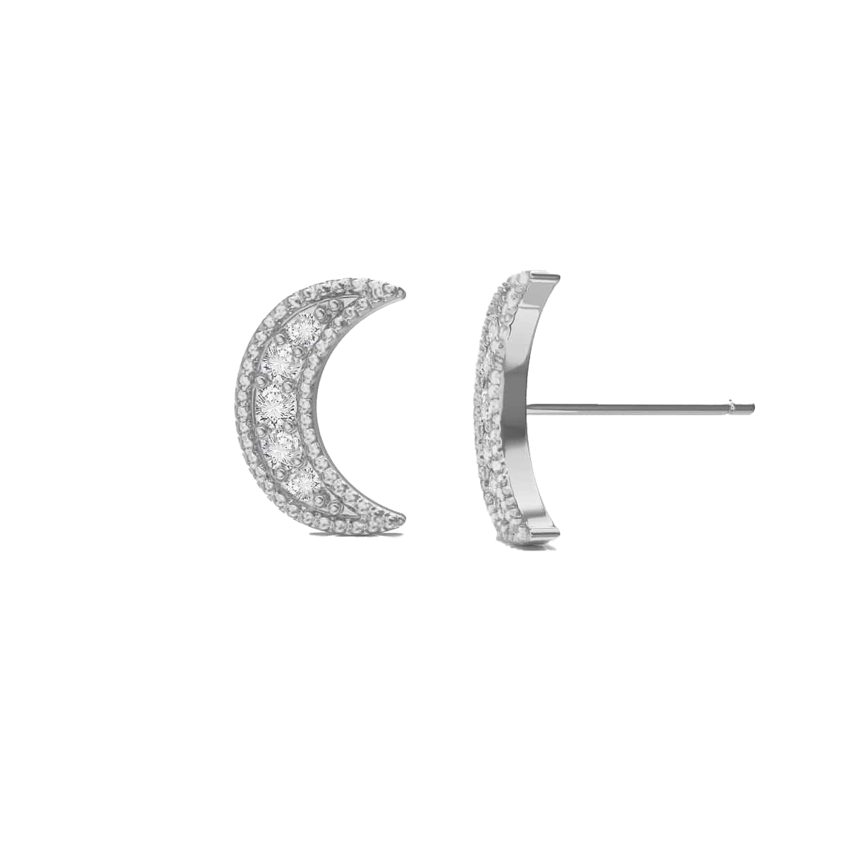 Diamond Moon Stud Earrings K534395