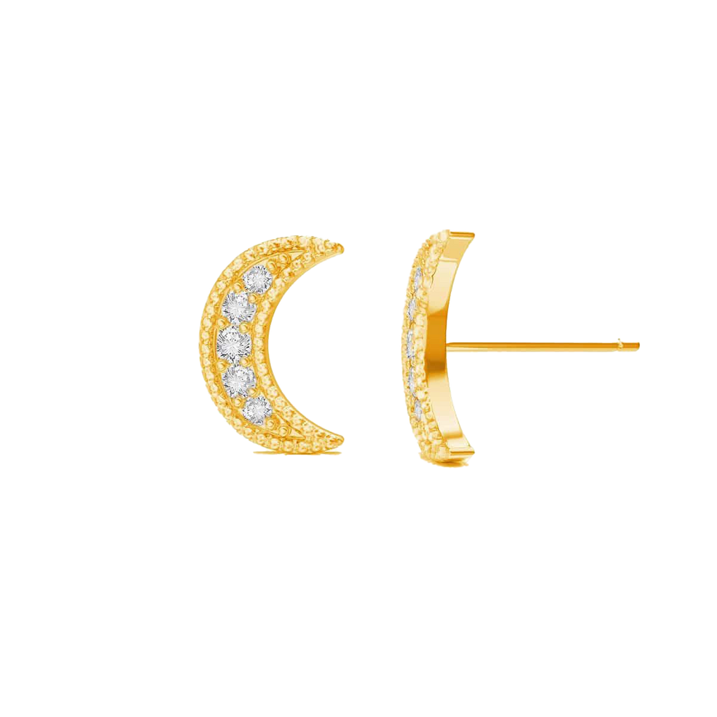 Diamond Moon Stud Earrings K534395