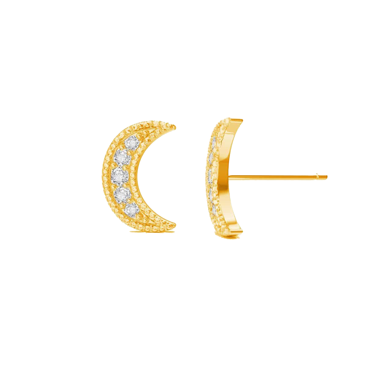Diamond Moon Stud Earrings K534395