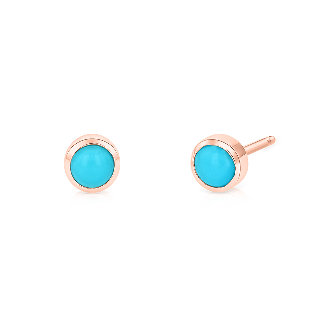 Turquoise Solitaire Stud Earrings V6064