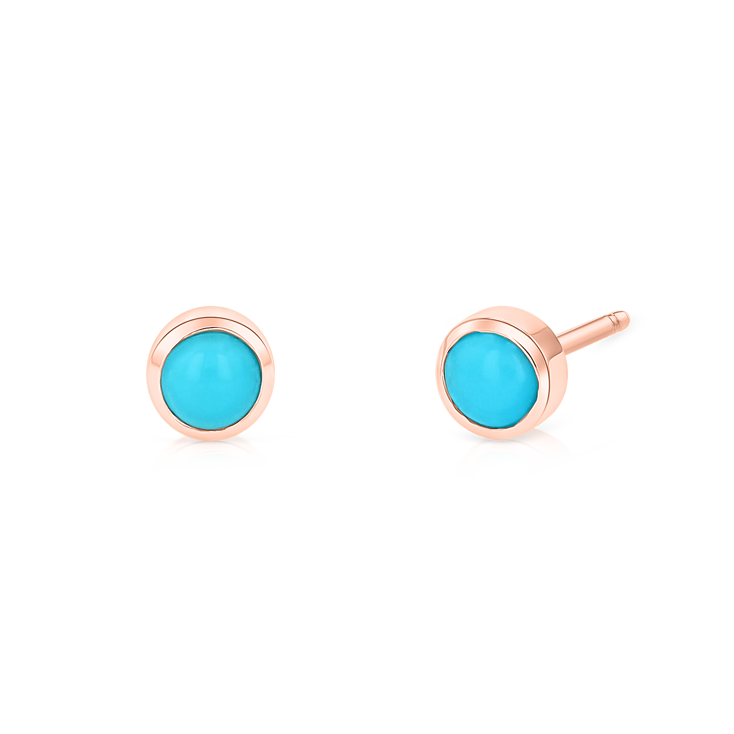 Turquoise Solitaire Stud Earrings V6064