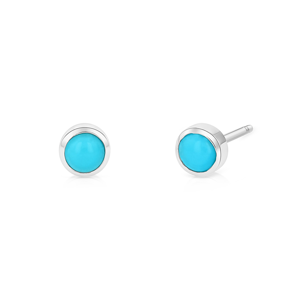 Turquoise Solitaire Stud Earrings V6064