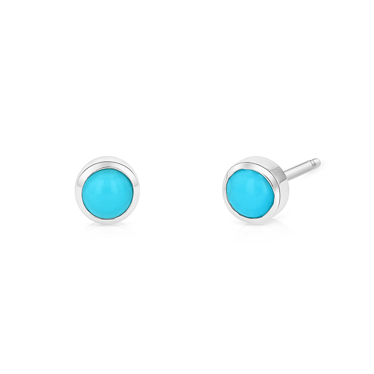 Turquoise Solitaire Stud Earrings V6064
