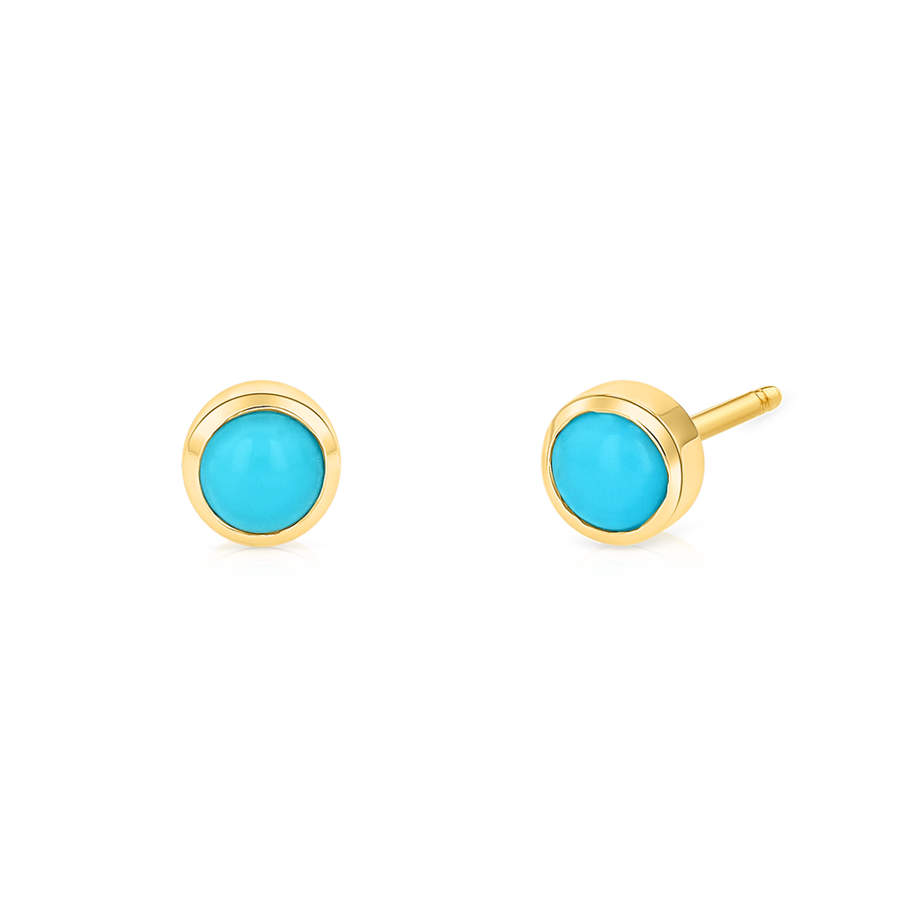 Turquoise Solitaire Stud Earrings V6064