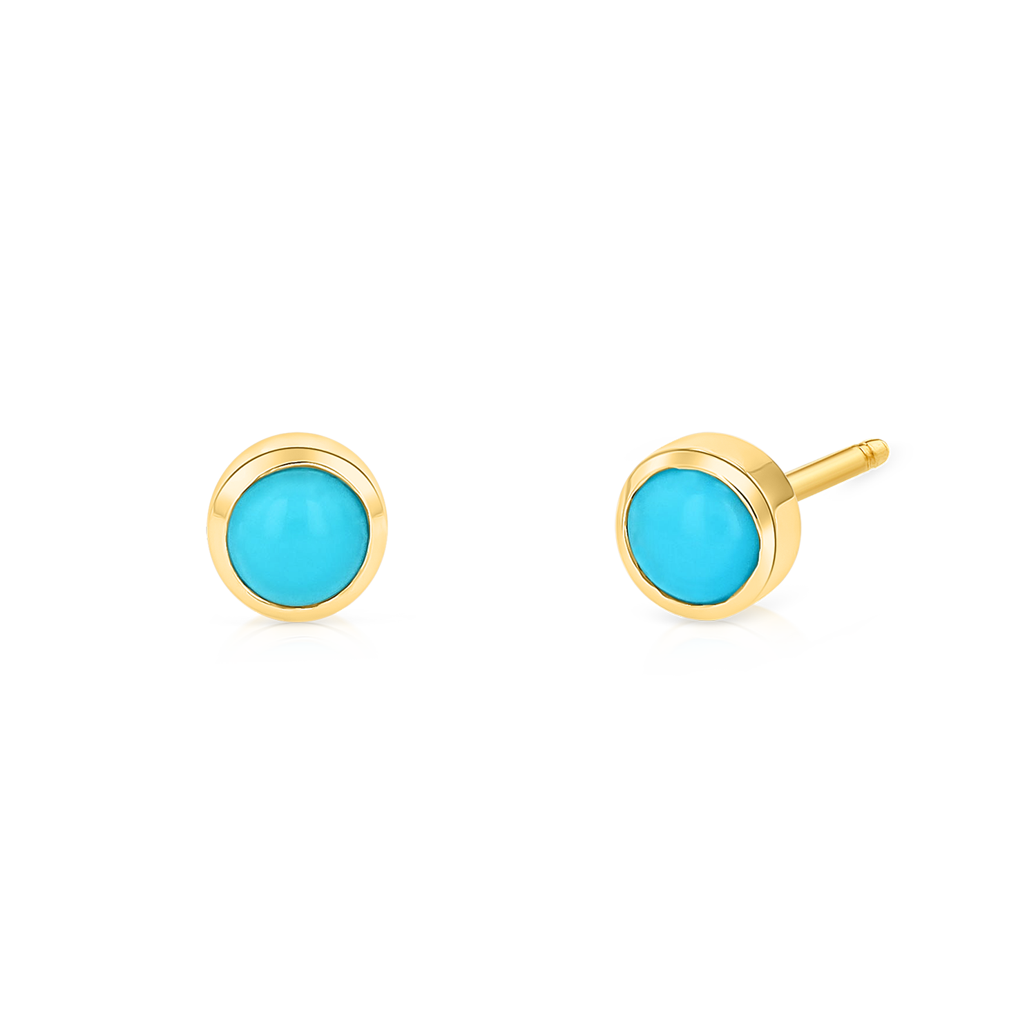 Turquoise Solitaire Stud Earrings V6064