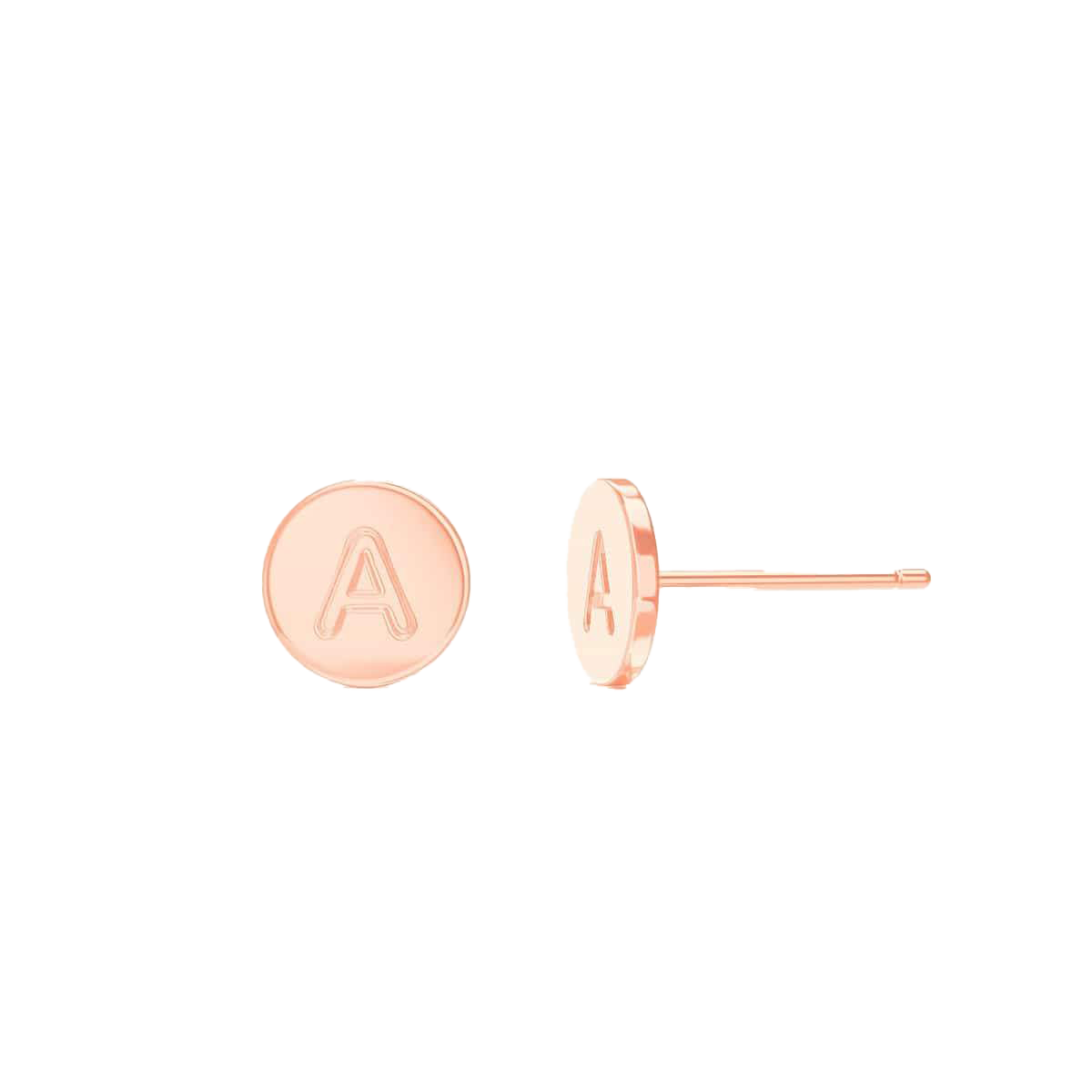 Mini Initial Round Earrings W794