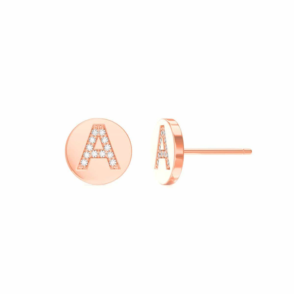 Diamond Initial Coin Earrings I395032