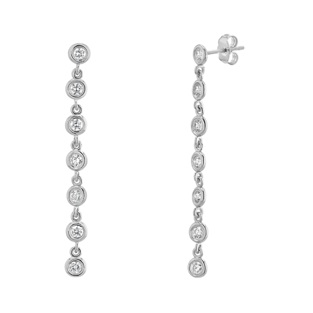 Diamond Bezel Chain Drop Earring Y22453