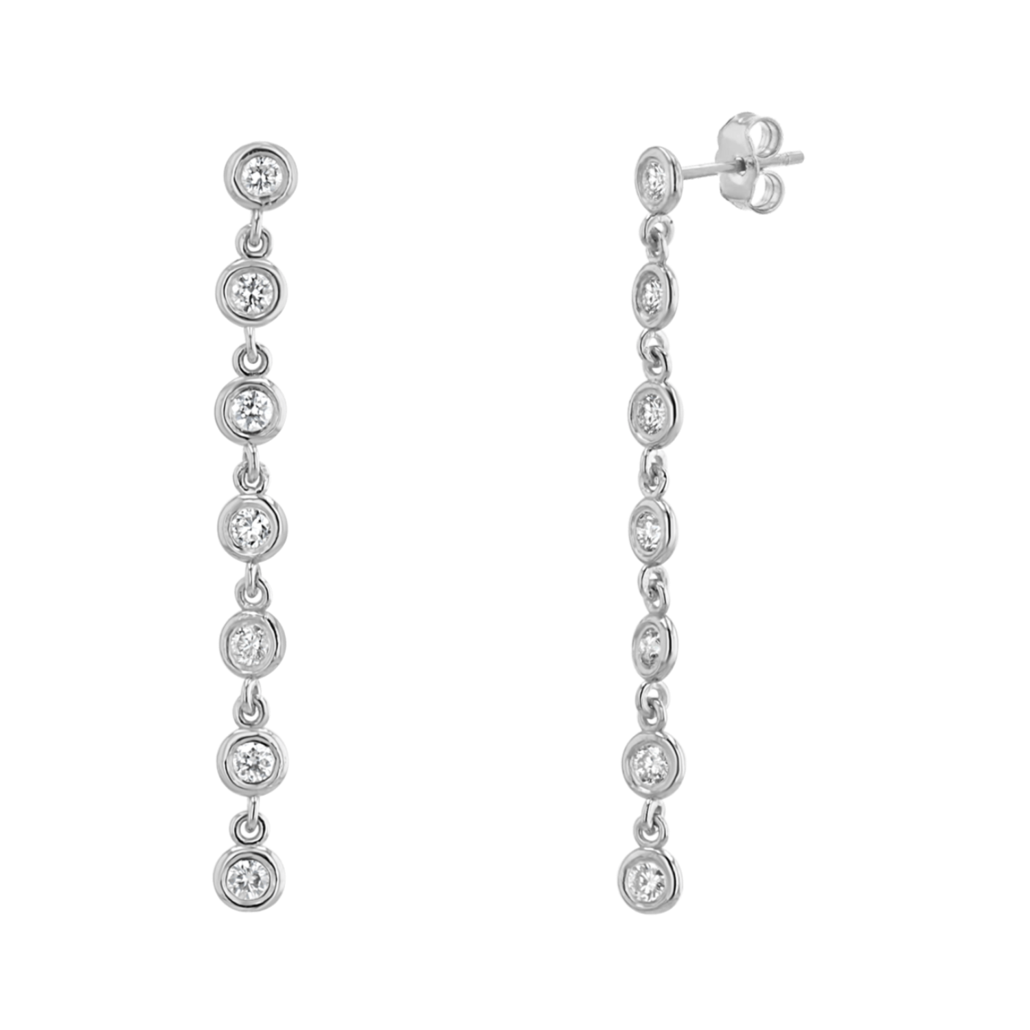 Diamond Bezel Chain Drop Earring Y22453