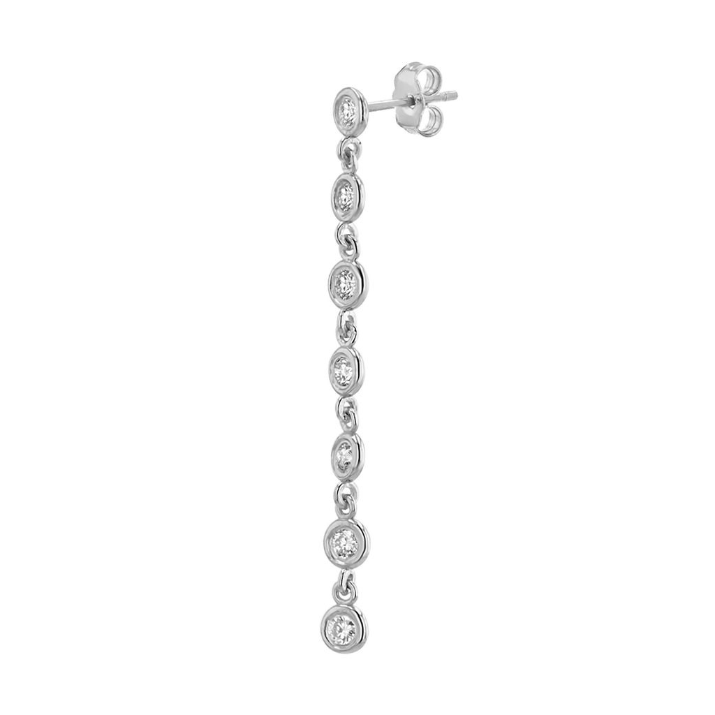 Diamond Bezel Chain Drop Earring Y22453