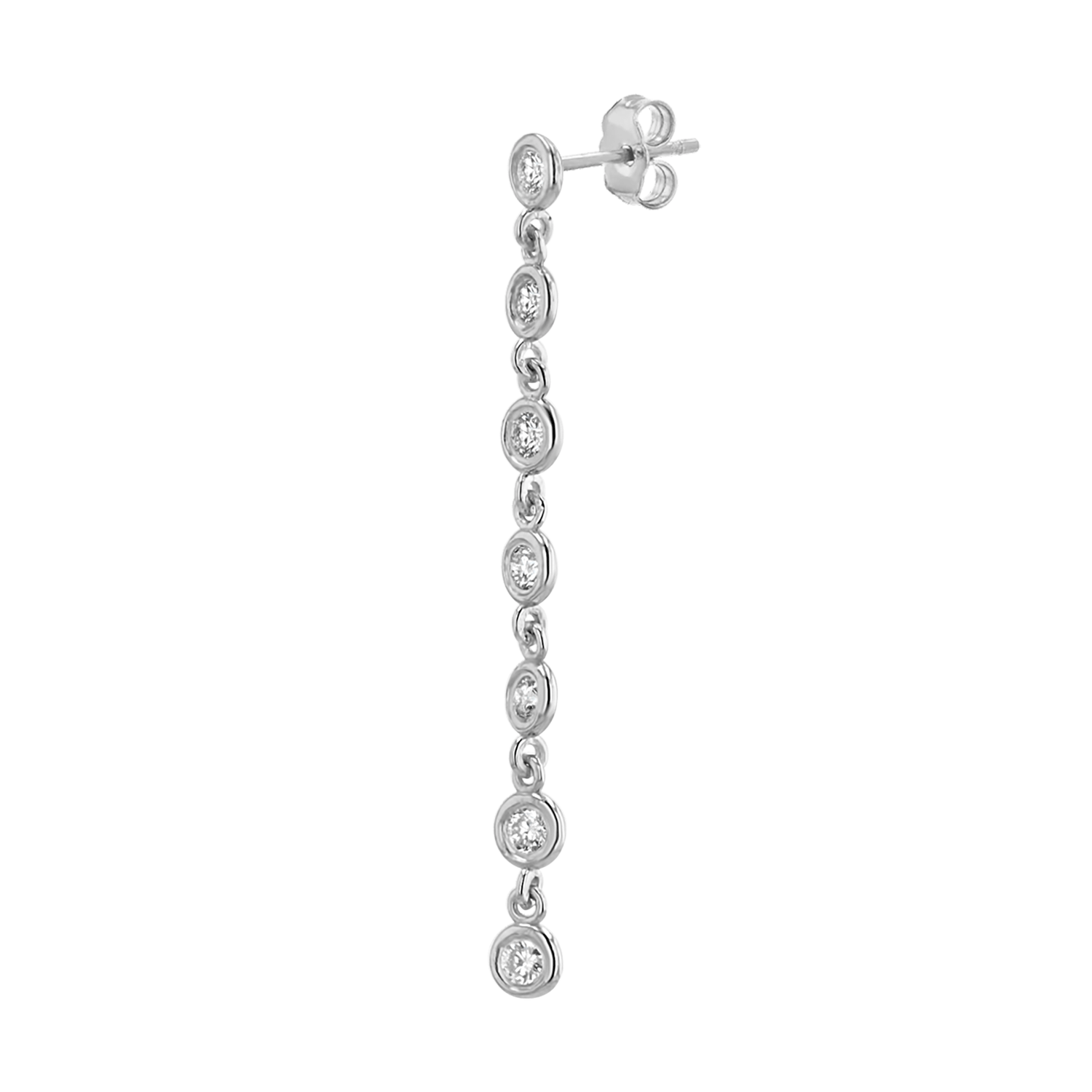 Diamond Bezel Chain Drop Earring Y22453