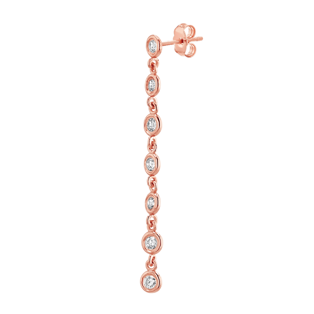 Diamond Bezel Chain Drop Earring Y22453