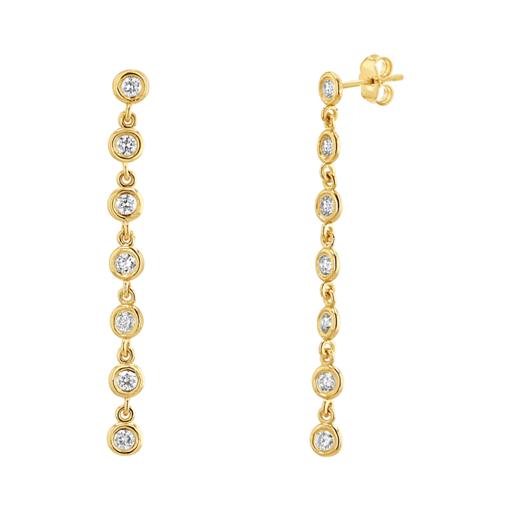 Diamond Bezel Chain Drop Earring Y22453