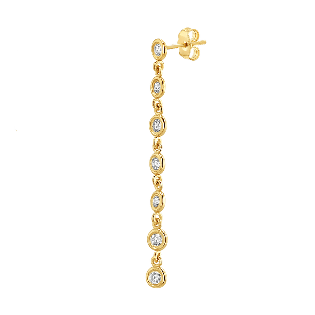 Diamond Bezel Chain Drop Earring Y22453