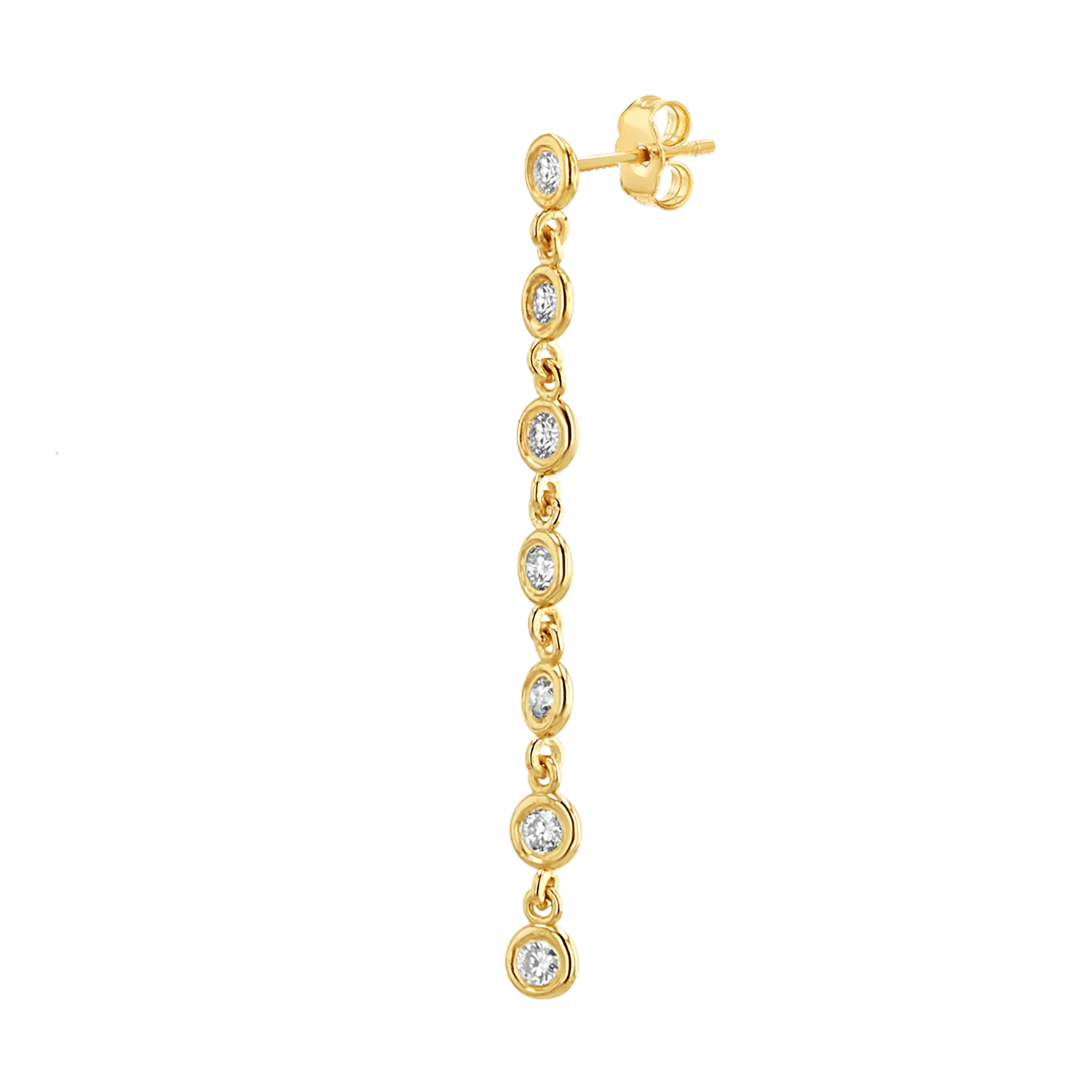 Diamond Bezel Chain Drop Earring Y22453