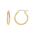 Diamond Cut Bead Hoop Earrings X69509