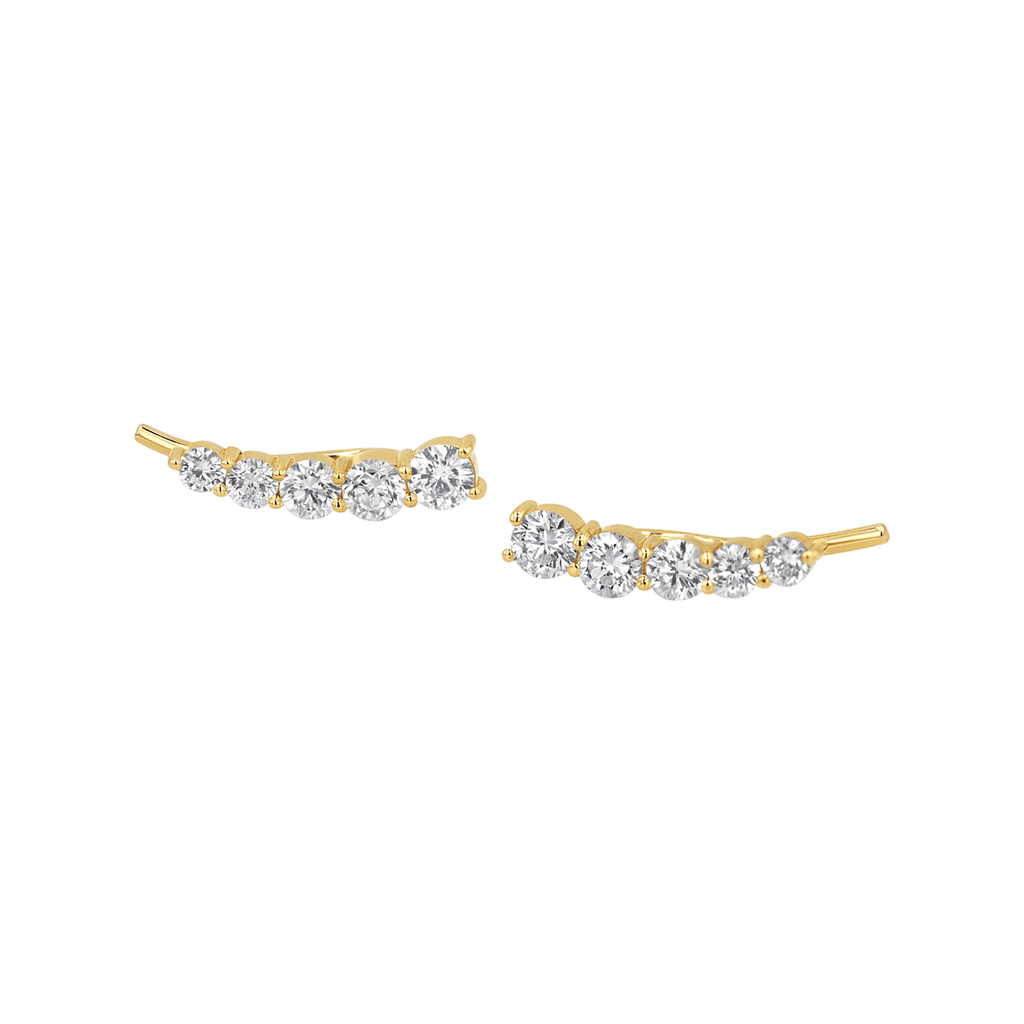Diamond Bezel Crawler Earring I7814