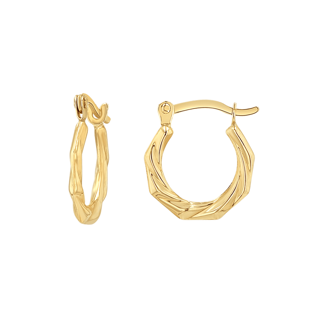 Tiny Hex Hoop Earrings R40934
