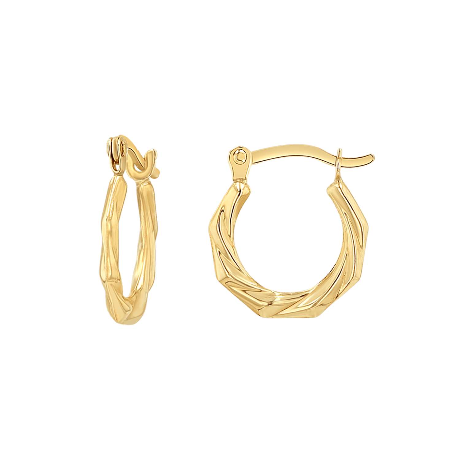 Tiny Hex Hoop Earrings R40934