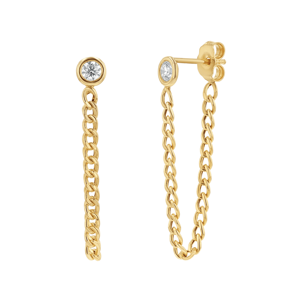Cuban Link Drop Diamond Earring K593729